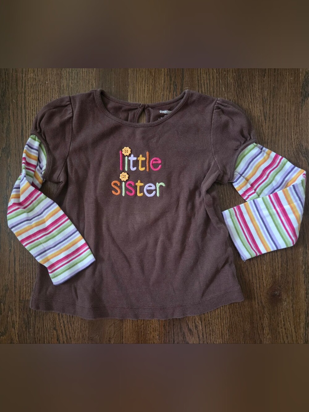 Gymboree Girls 4T Brown "Little Sister" Tee